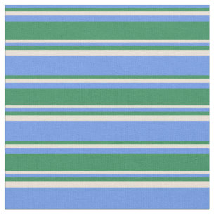 Tissu Bleu de Cornouailles, Vert de Mer et Bisque
