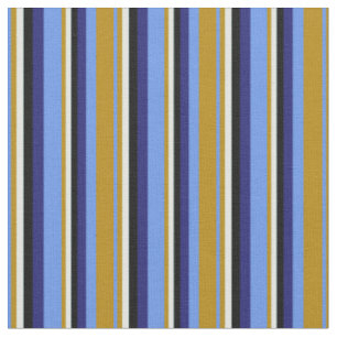 Tissu Bleu de fleur, Bleu d'or, Cyan, Noir & Bleu