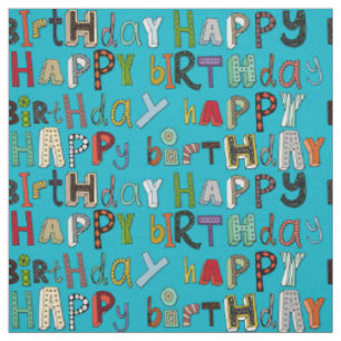 Tissu bleu de joyeux anniversaire
