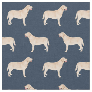 Tissu Bleu de la marine du Labrador jaune