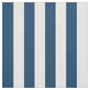 Tissu Bleu de marine, Blancs, Motif rayé
