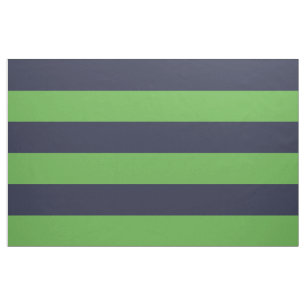 Tissu Bleu de marine et Vert Grandes rayures Grande éche