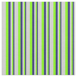 Tissu Bleu de minuit, Chartreuse et gris clair