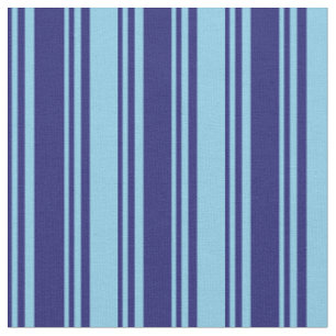 Tissu Bleu de minuit et bleu ciel Motif à rayures