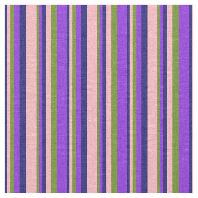 Tissu Bleu de minuit, rose clair, vert et violet (Fermer)
