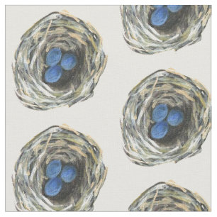 Tissu bleu de motif de répétition d'oeufs de