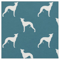 Bleu de motif de silhouettes de whippet et blanc