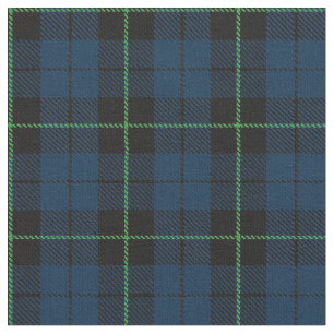 Tissu bleu de plaid avec la copie verte de rayure