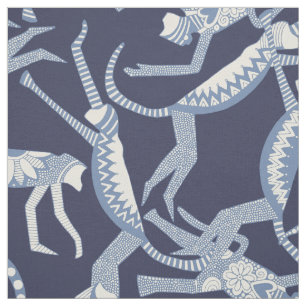 Tissu bleu de singe