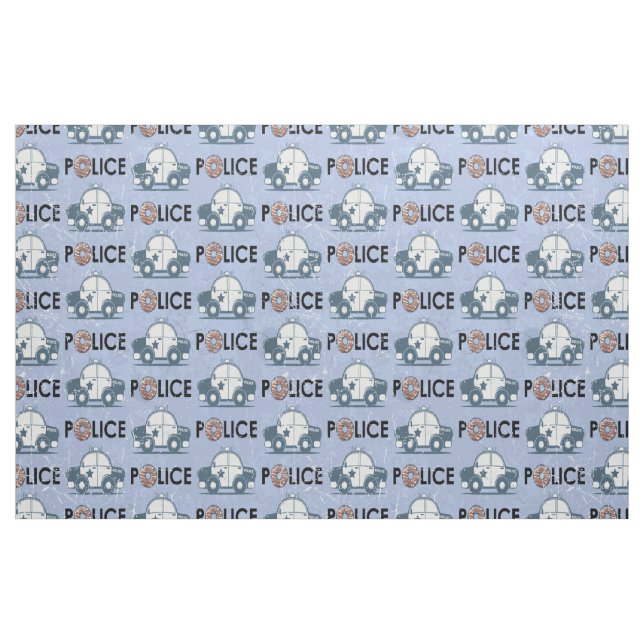 Tissu Bleu de voiture de police rétro (Fat Quarter)