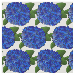 Tissu bleu d'impression d'hortensia
