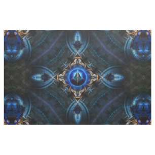 Tissu bleu doré Kaleidoscope