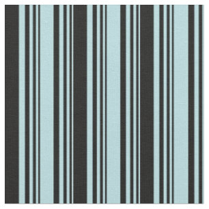 Tissu Bleu en poudre et bandes noires