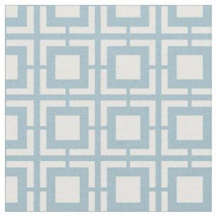 Tissu Bleu Et Blanc Brise Du Milieu Du Siècle Motif