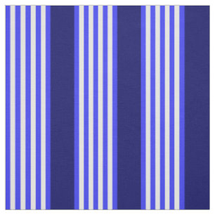 Tissu Bleu et blanc cinq bandes motif