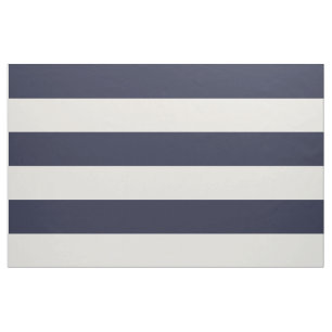 Tissu Bleu et ivoire de la Marine Large rayures Grande é