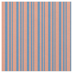 Tissu Bleu et Saumon foncé Motif coloré des rayures