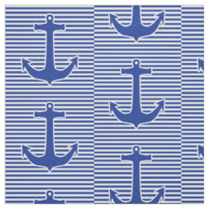 Tissu Bleu étroit blanc de rayures et d'ancre + votre