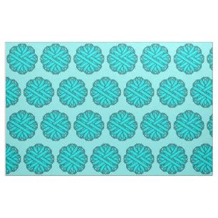 Tissu Bleu/Fleur Turquoise Ruban par Kenneth Yoncich