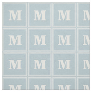Tissu Bleu glacier de monogramme