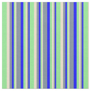 Tissu Bleu, gris ardoise, Tan & Vert clair