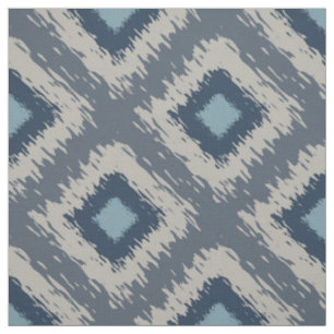 Tissu Bleu Ikat Motif Diamond Tribal Imprimable
