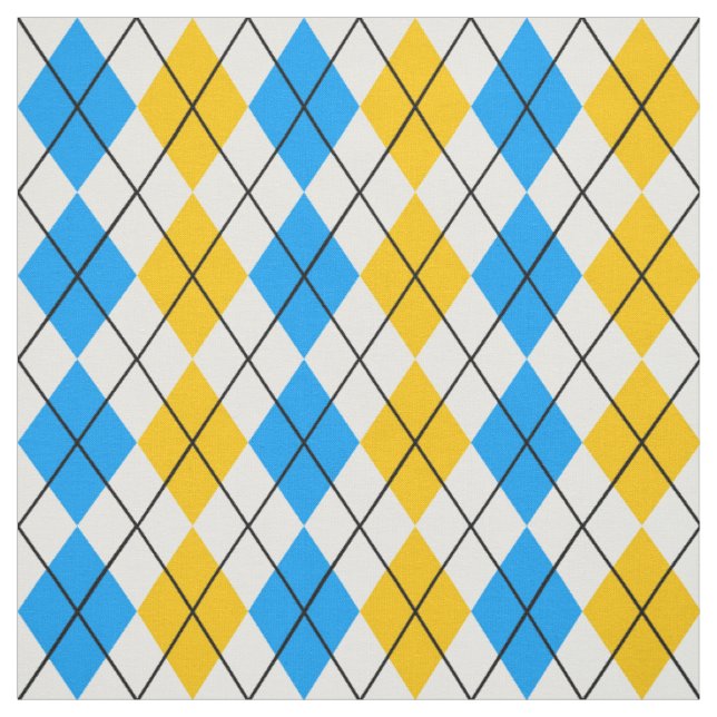 Tissu Bleu jaune Jacquard blanc Diamant Design (Échantillon)