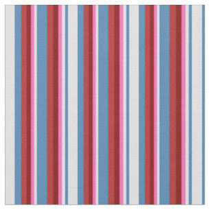 Tissu Bleu, Lavande, Rose Chaud, Maroon & Motif rouge