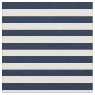 Tissu Bleu marine et blanc barrés
