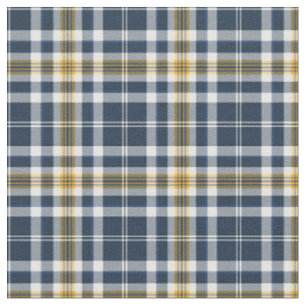 Tissu Bleu marine et plaid sport jaune or