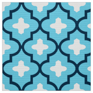 Tissu Bleu marocain classique de tuile, d'indigo et de