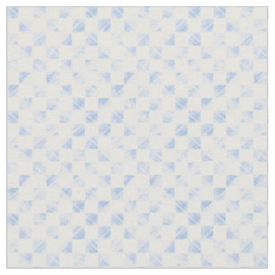 Tissu Bleu moderne touches À damiers Motif blanc