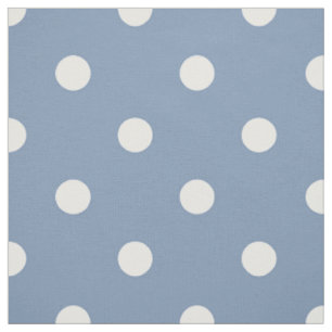 Tissu Bleu moyen pois blancs (petite échelle)