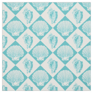 Tissu Bleu nautique de plage de diamant de coquillage