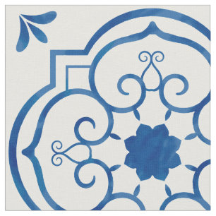 tissu bleu portugais