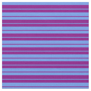 Tissu Bleu pourpre et fleur de Cornouailles