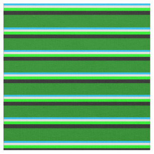 Tissu Bleu profond, Jaune clair, Chaux, Noir et Vert