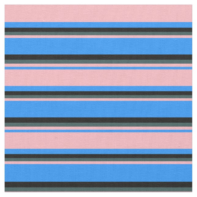 Tissu Bleu, rose clair, gris ardoise foncée et noir (Fermer)