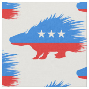 Tissu Bleu rouge bleu libertaire Porcupine patriotique