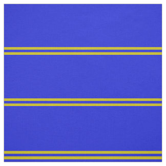 Tissu Bleu royal, or rayé design