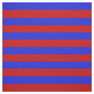 Tissu Bleu royal, pied rouge lumineux, rayures