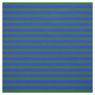 Tissu bleu royal, pied vert d'île, rayures