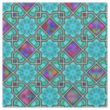 Bleu vert et brillant Motif de style islamique