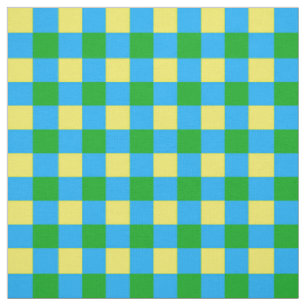 Tissu Bleu Vert Jaune Chèque Plaid Design Motif
