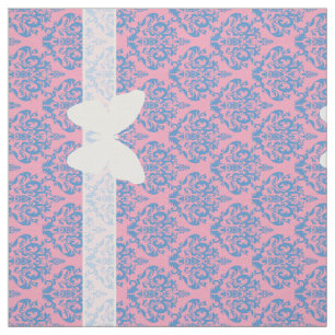 Tissu Bleu Violet Frosted Orchid Damas avec Papillon