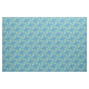 Tissu Bleu Violet Lime Vert Paisley Motif Floral