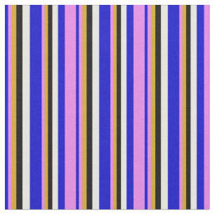 Tissu Bleu, Violet, Roue d'or, Noir & Blanc Couleur