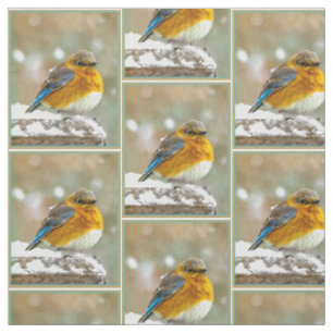 Tissu Bleuet de l'Est en neige - Photo originale