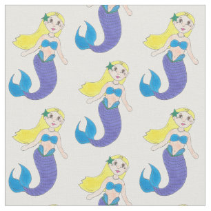 Tissu Blonde nage Sirène fille pourpre Queue Océan Mer