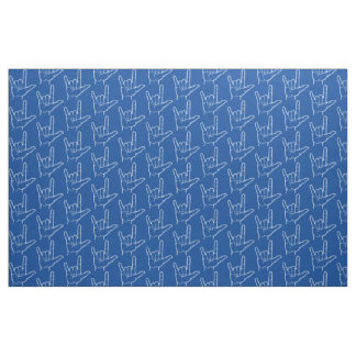Tissu Blue ASL I Love You Patterned Fabric